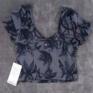 lululemon athletica Gray Floral Crop Top